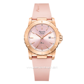 Alexandre Christie AC 6141 LD Pink Rosegold Rubber Strap
